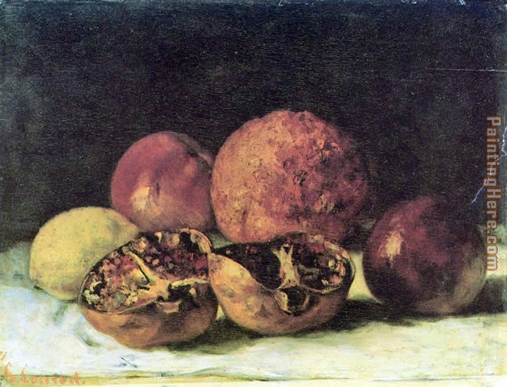 Pomegranates painting - Gustave Courbet Pomegranates art painting